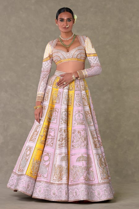 Shop Masaba Pink Silk, Organza Diamonds, Embroidery, Sequins Raw Kasata Lehenga Set Online at Aza Fashions Shop_Masaba_Pink Silk, Organza Diamonds, Embroidery, Sequins Raw Kasata Lehenga Set _Online_at_Aza_Fashions
