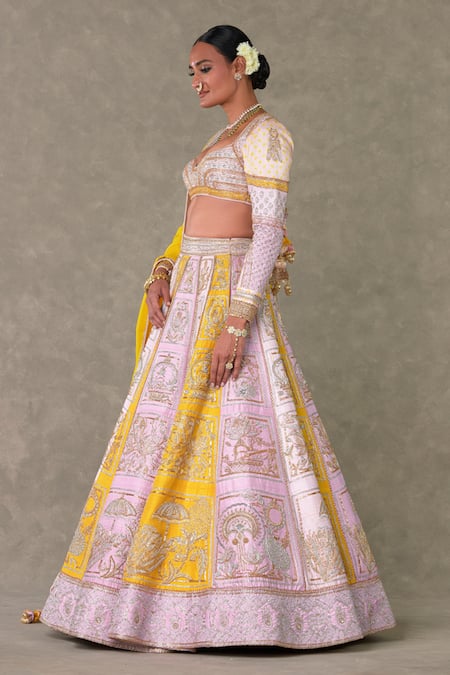 Masaba Pink Silk, Organza Diamonds, Embroidery, Sequins Raw Kasata Lehenga Set at Aza Fashions Masaba_Pink Silk, Organza Diamonds, Embroidery, Sequins Raw Kasata Lehenga Set _at_Aza_Fashions