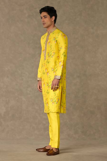 Buy Masaba Yellow Silk Embroidery Juhi Printed Kurta And Pant Set Buy_Masaba_Yellow Silk Embroidery Juhi Printed Kurta And Pant Set