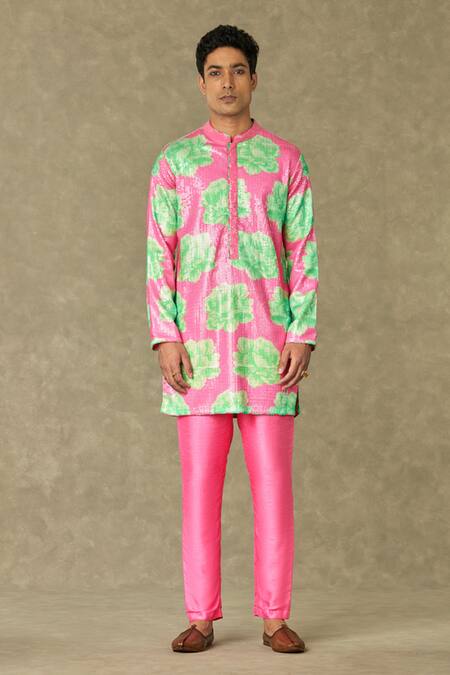 Buy Masaba Pink Georgette, Silk Sequins Nurvi Sitara Embroidered Kurta And Pant Set Online at Aza Fashions Buy_Masaba_Pink Georgette, Silk Sequins Nurvi Sitara Embroidered Kurta And Pant Set_Online_at_Aza_Fashions