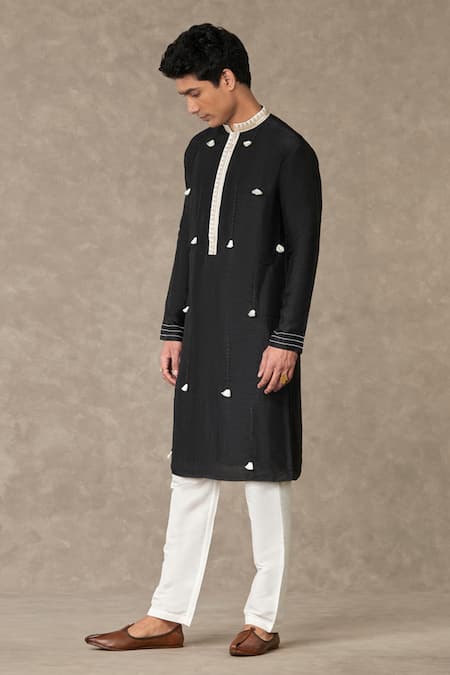 Buy Masaba Black Silk Tassels Embellished Kurta Online at Aza Fashions Buy_Masaba_Black Silk Tassels Embellished Kurta _Online_at_Aza_Fashions