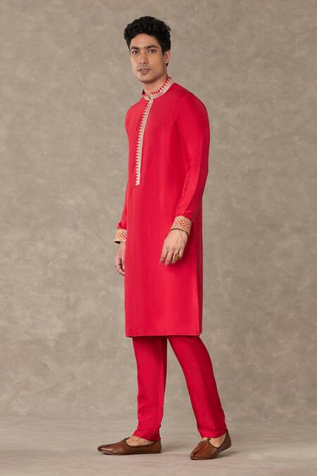 Buy Masaba Red Silk Embroidery Anar Placement Kurta Online at Aza Fashions Buy_Masaba_Red Silk Embroidery Anar Placement Kurta_Online_at_Aza_Fashions