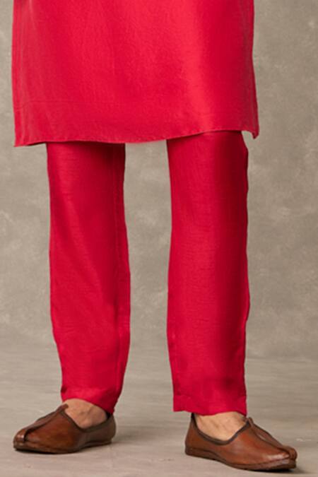 Buy_Masaba_Red Silk Sequins, Embroidery Bundi Kurta Set_Online_at_Aza_Fashions