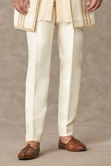 Buy Masaba Ivory Silk Diamonds, Pearls Hath Phool Embroidered Raja Koti Kurta Set Buy_Masaba_Ivory Silk Diamonds, Pearls Hath Phool Embroidered Raja Koti Kurta Set