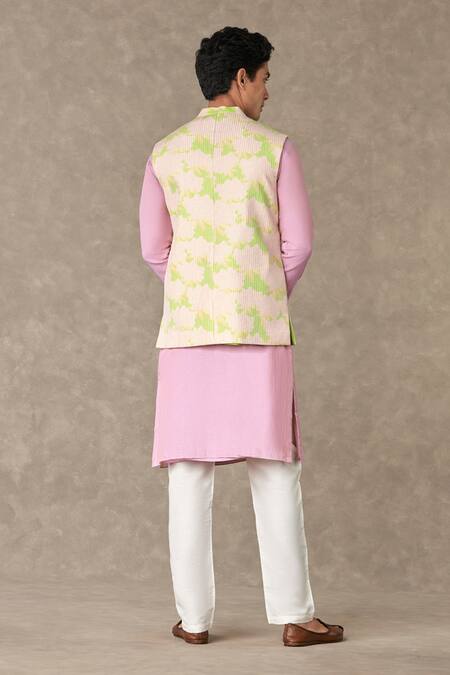 Shop Masaba Green Silk Embroidery Blossom Print Thread Work Bundi at Aza Fashions Shop_Masaba_Green Silk Embroidery Blossom Print Thread Work Bundi_at_Aza_Fashions