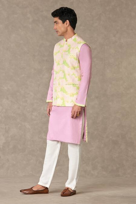 Masaba Green Raw Silk Embroidery Sequin Bloom Blossom Print Thread Work Bundi Kurta Set  5