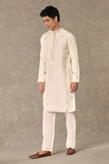 Buy Masaba Ivory Silk Foil Printing Plumeria Kurta Online at Aza Fashions Buy_Masaba_Ivory Silk Foil Printing Plumeria Kurta_Online_at_Aza_Fashions