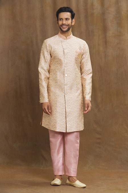 Aryavir Malhotra Banarasi Floral Pattern Kurta Set 