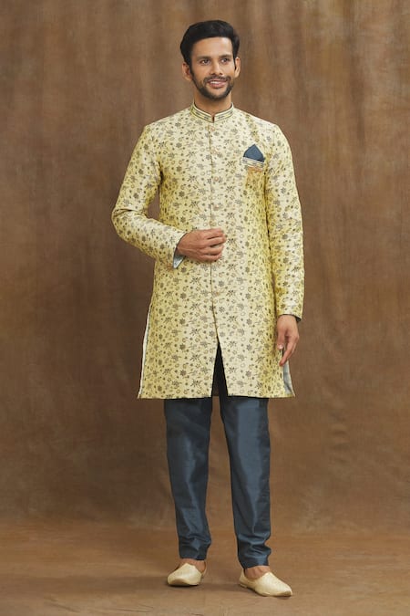 Aryavir Malhotra Floral Jaal Woven Pattern Kurta Set 