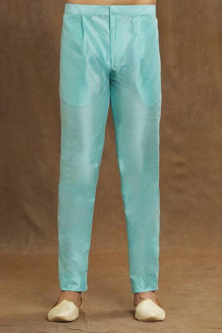 Arihant Rai Sinha Blue Brocade, Silk Embroidery Banarasi Floral Pattern Woven Kurta Set at Aza Fashions Arihant Rai Sinha_Blue Brocade, Silk Embroidery Banarasi Floral Pattern Woven Kurta Set_at_Aza_Fashions