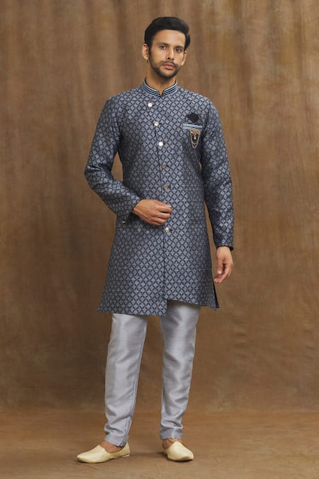 Aryavir Malhotra Banarasi Mughal Jaal Pattern Kurta Set 