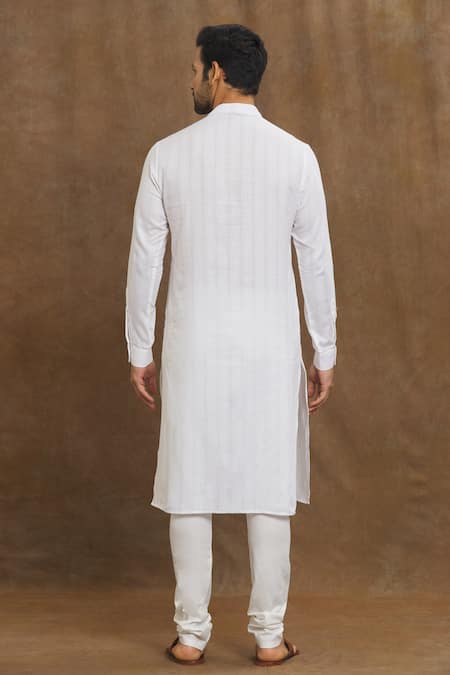 Shop Arihant Rai Sinha Off White Silk Stripe Print Kurta at Aza Fashions Shop_Arihant Rai Sinha_Off White Silk Stripe Print Kurta _at_Aza_Fashions