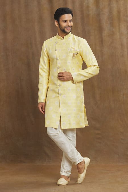 Aryavir Malhotra Embroidered Ogee Pattern Kurta Set 