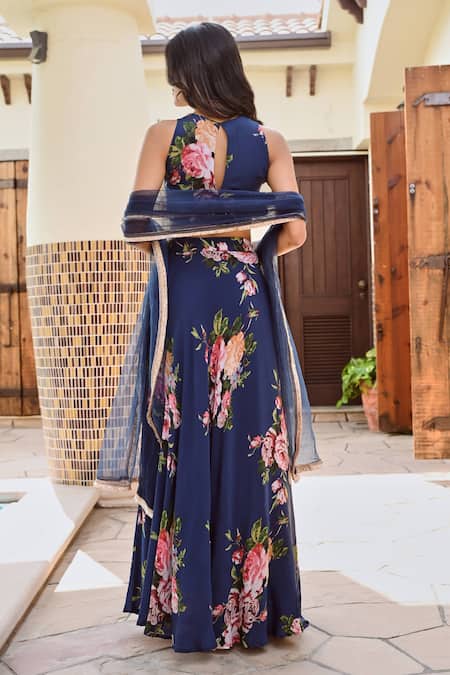 Palak & Mehak Disha Botanical Print Lehenga Set