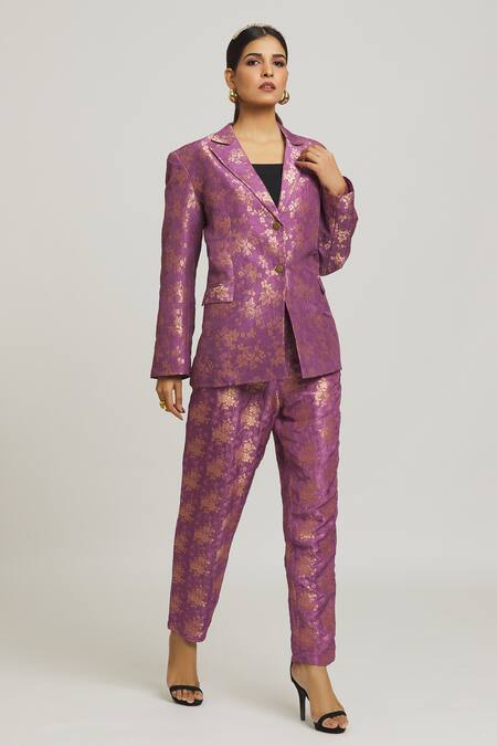 Brocade Blazer Set  Blazer outfits for women, Stylish dress book