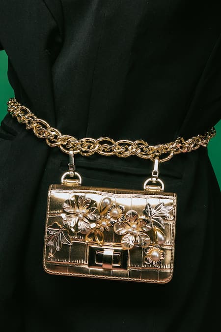 Papa Don't Preach Accessories Floral Embellished Waist Bag 