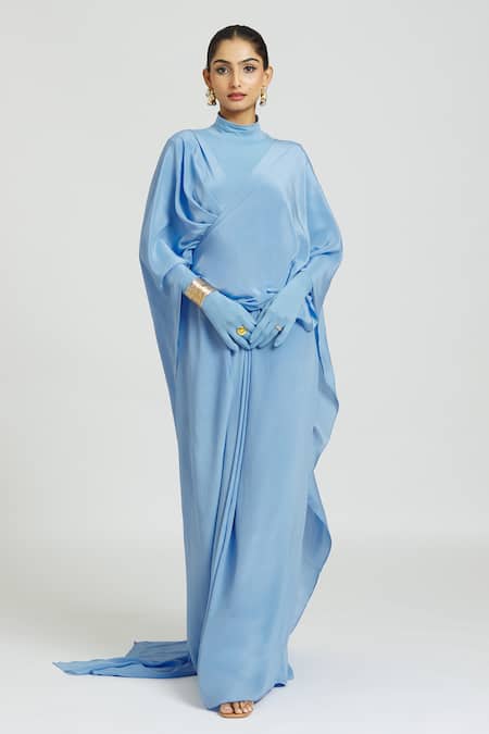 Buy Huemn Blue Silk Cross Drape Pallu Pant Saree Online at Aza Fashions Buy_Huemn_Blue Silk Cross Drape Pallu Pant Saree _Online_at_Aza_Fashions