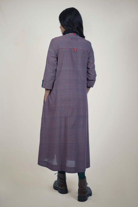 Mantra Checkered Pattern A-Line Dress 