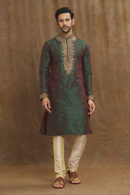 Arihant Rai Sinha Two Tone Embroidered Kurta With Churidar 