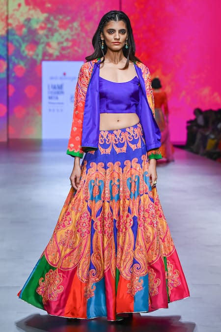 Swati Vijaivargie Gulal Printed Kali Lehenga Set 