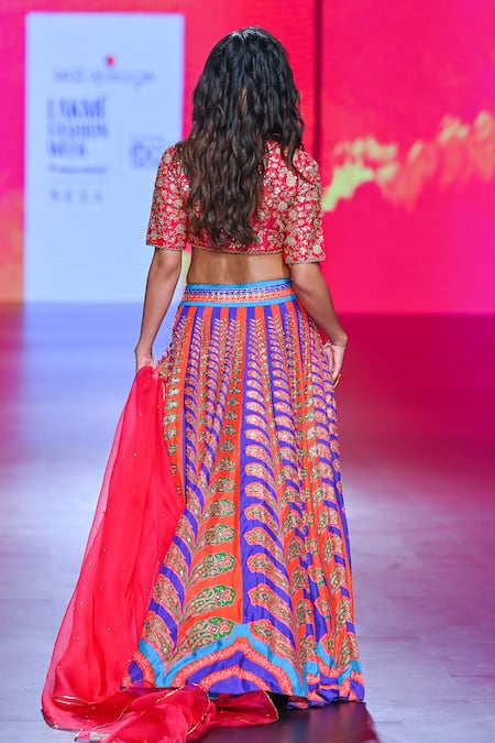 Swati Vijaivargie Panelled Embroidered Bridal Lehenga Set 