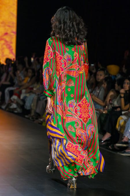 Swati Vijaivargie Vintage Print Jacket & Dress Set 