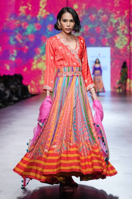 Buy Swati Vijaivargie Multi Color , Organza Printed And Embroidered Anarkali With Dupatta Online at Aza Fashions Buy_Swati Vijaivargie_Multi Color , Organza Printed And Embroidered Anarkali With Dupatta _Online_at_Aza_Fashions