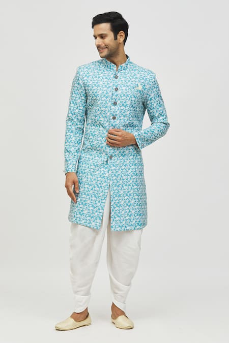 Aryavir Malhotra Paisley Print & Embroidered Kurta Set 