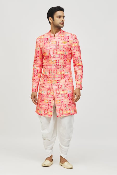 Aryavir Malhotra Mughal Tile Print Kurta Set 