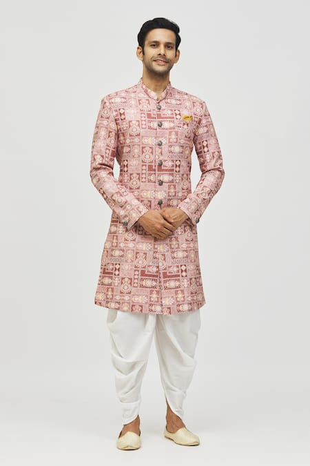 Aryavir Malhotra Mughal Print & Embroidered Kurta Set 