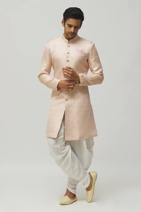 Buy Arihant Rai Sinha Pink Jacquard, Polyester, Viscose Embroidery Geometric Woven Kurta Set Online at Aza Fashions Buy_Arihant Rai Sinha_Pink Jacquard, Polyester, Viscose Embroidery Geometric Woven Kurta Set _Online_at_Aza_Fashions