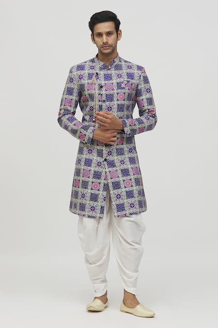 Aryavir Malhotra Tile Print Kurta Set 