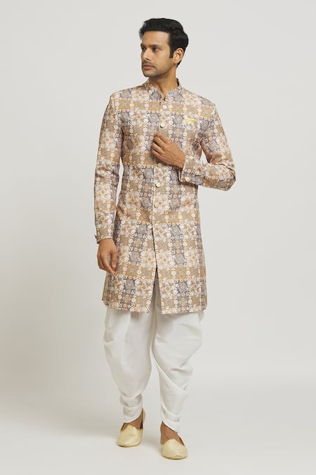 Aryavir Malhotra Floral Stripe Print Kurta & Pant Set 