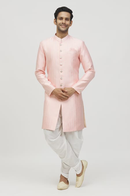 Aryavir Malhotra Stripe Woven Kurta & Pant Set 