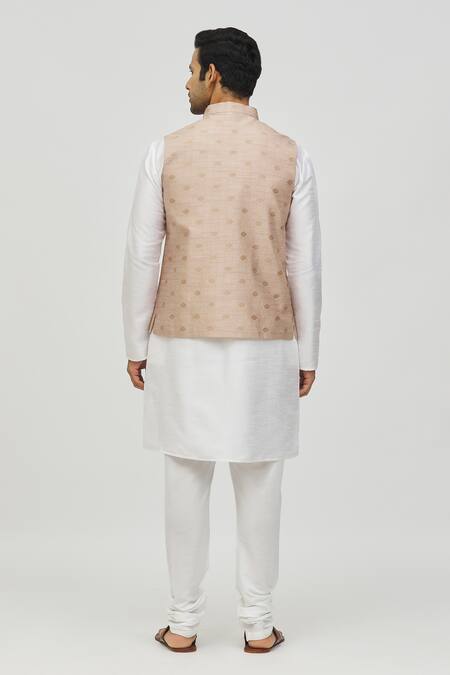Arihant Rai Sinha Geometric Woven Brown Bundi 