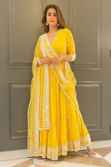 Dupatta style on hot sale anarkali