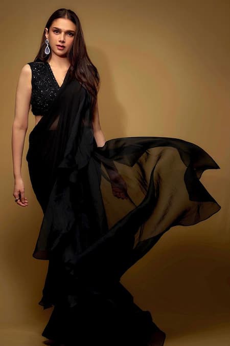 Ridhi Mehra Spotlight Ruffle Saree With Embroidered Blouse 