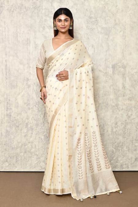 PAC FASHION CLOTHING Handloom Woven Saree With Blouse 