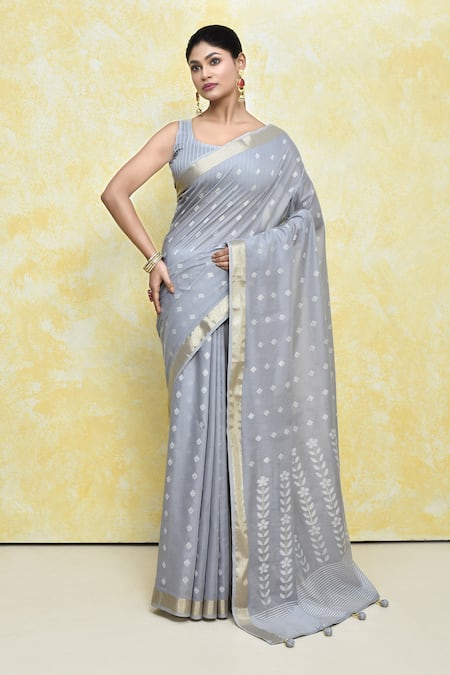 Samyukta Singhania Modal Poly Viscose Saree With Blouse 