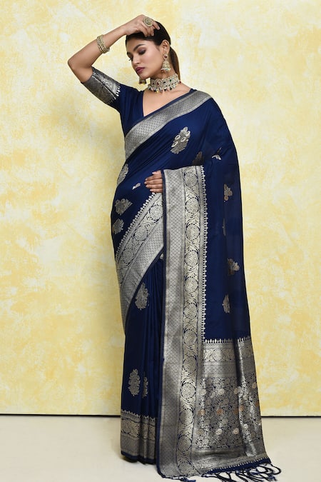 Samyukta Singhania Floral Jaal Woven Saree With Blouse 