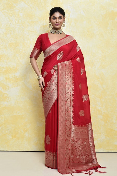 Samyukta Singhania Zari Jaal Woven Saree With Blouse 