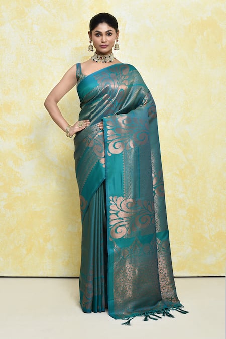 Samyukta Singhania Paisley Woven Saree With Blouse 