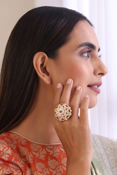 Swabhimann Kundan Embellished Ring 