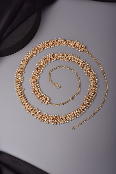 Swabhimann Pearl Embellished Waist Belt 