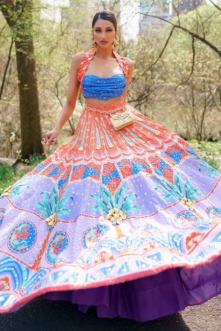 Papa Don't Preach Pret Serenity Printed Lehenga & Embroidered Top Set 