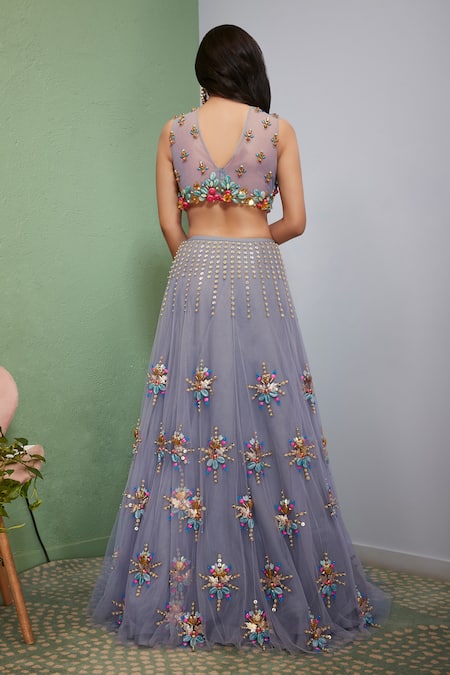 Papa Don't Preach 3D Floral Embellished Bridal Lehenga Set 