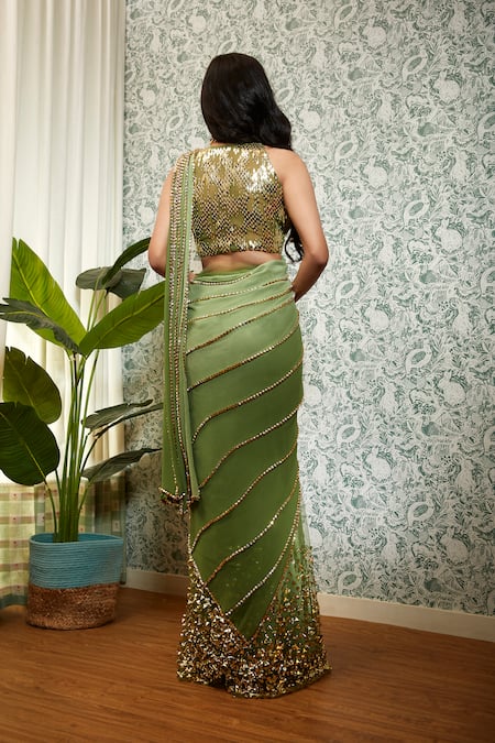Papa Don't Preach Perfect Times Pre-Stitched Saree With Blouse 