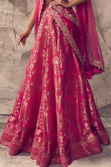 Buy Archana Kochhar Pink Silk, Brocade, Organza Cut Anant 3d Embroidered Blouse Bridal Lehenga Set Online at Aza Fashions Buy_Archana Kochhar_Pink Silk, Brocade, Organza Cut Anant 3d Embroidered Blouse Bridal Lehenga Set _Online_at_Aza_Fashions