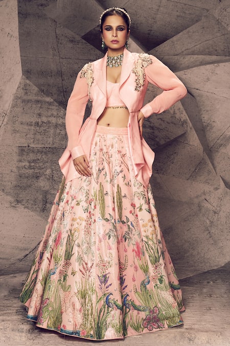 Archana Kochhar Floral Print Lehenga Set With Jacket 