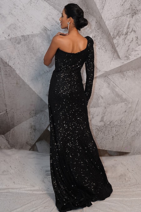 Archana Kochhar Sequinned One Shoulder Corset Gown 
